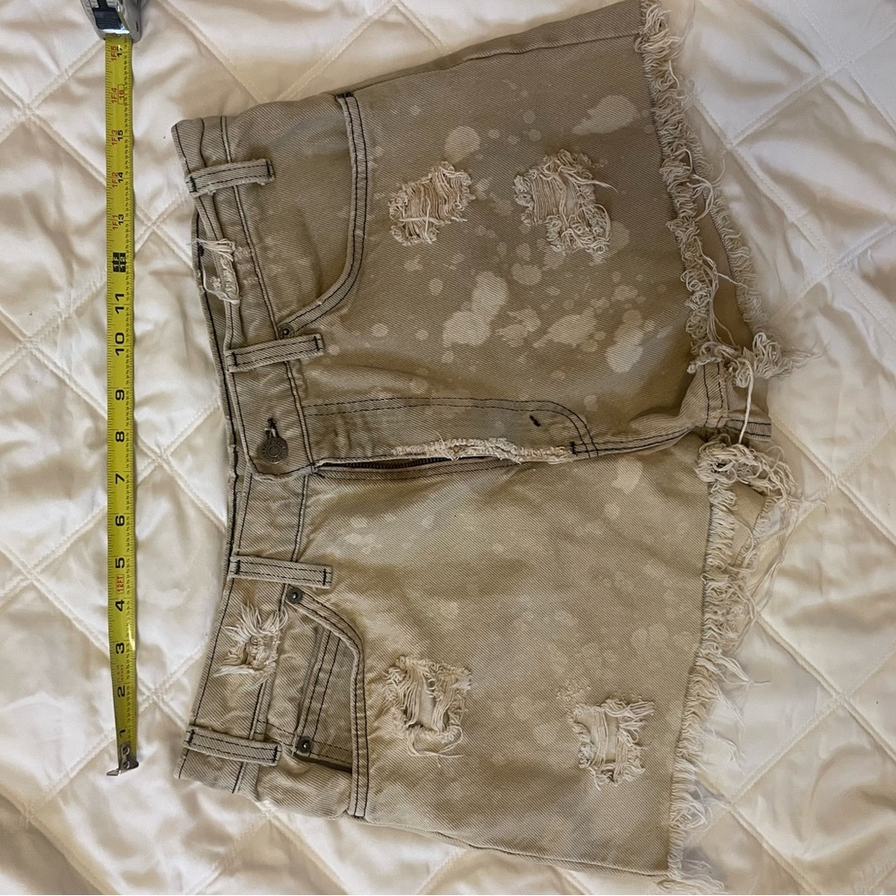 Acid wash jean shorts